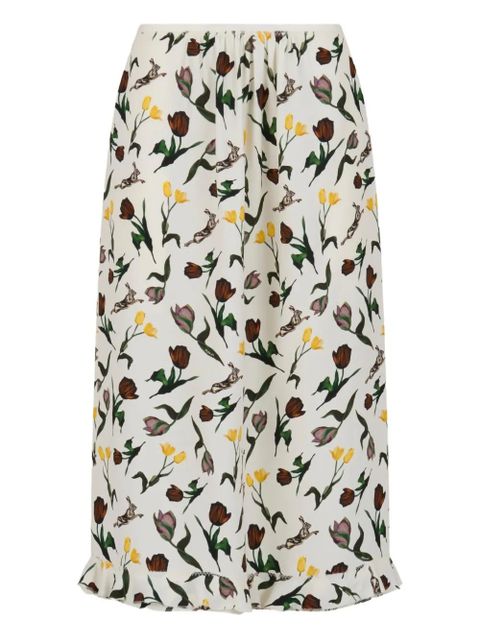 Marni floral-print midi skirt - White - zdjęcie produktu nr 1
