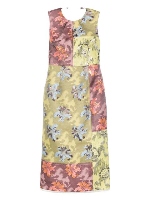 ALEMAIS floral-patchwork sleeveless dress - Yellow