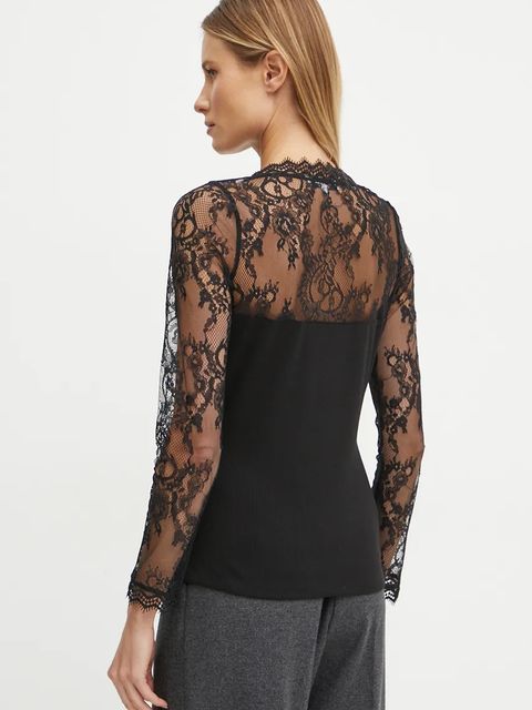 Morgan bluzka TLAMI damska kolor czarny gładka TLAMI