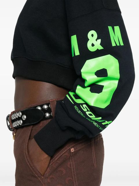 Marine Serre cropped sweatshirt - Black