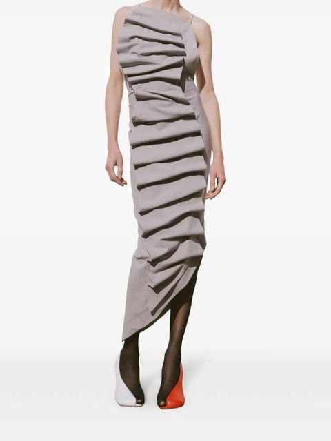 A.W.A.K.E. Mode draped-detail asymmetric midi dress - Grey - zdjęcie produktu nr 2