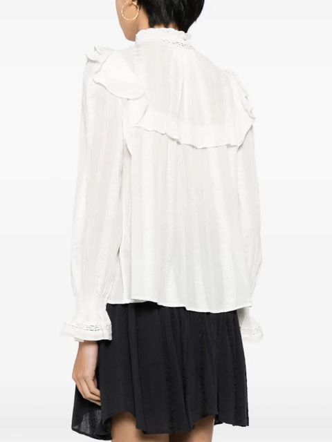 MARANT ÉTOILE Houston embroidered ruffled blouse - White