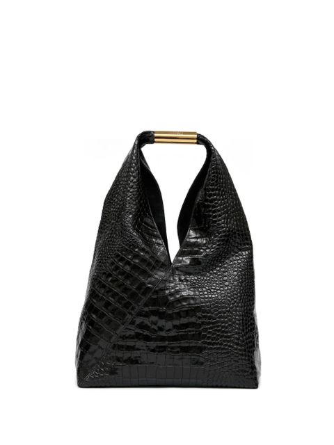 MM6 Maison Margiela crocodile-embossed shoulder bag - Black - zdjęcie produktu nr 1