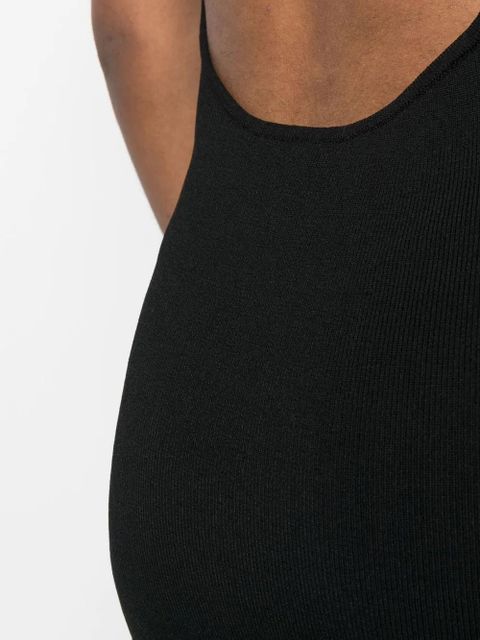 Yves Salomon ribbed cross-strap midi dress - Black