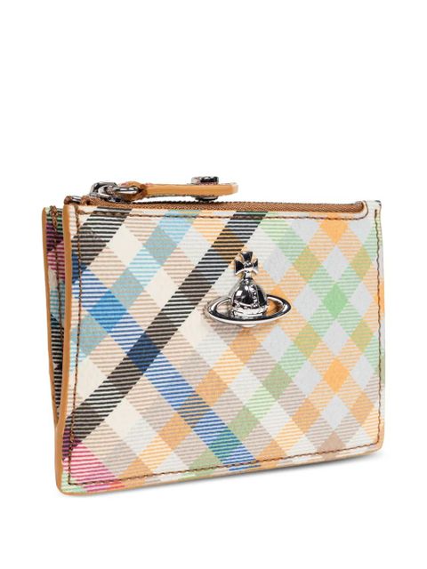 Vivienne Westwood check zip wallet - Neutrals