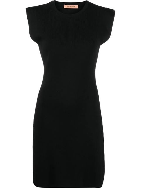 Yves Salomon fine-ribbed sleeveless mini dress - Black - zdjęcie produktu nr 1