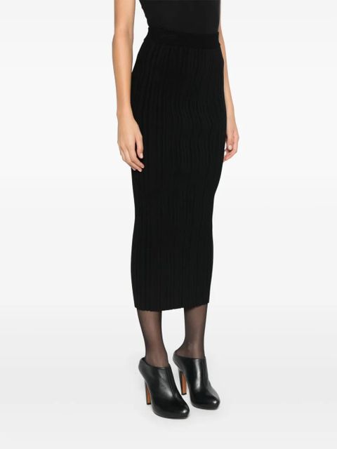 Balmain plissé-effect midi skirt - Black - zdjęcie produktu nr 2