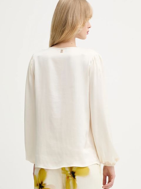 Fracomina bluzka damska kolor beżowy gładka FS25WT1005W45101