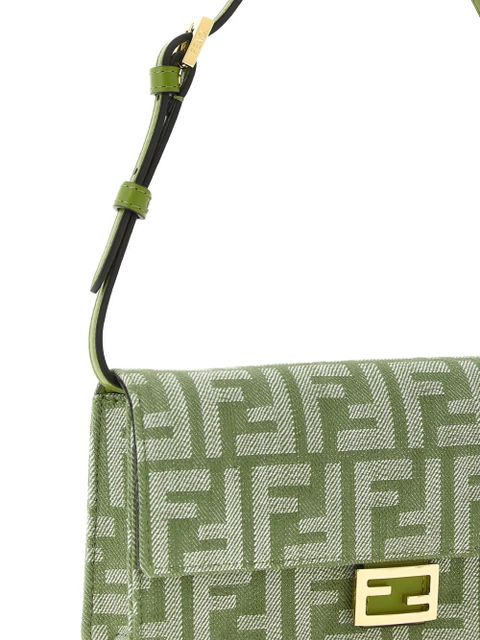 FENDI Baguette FF-jacquard shoulder bag - Green
