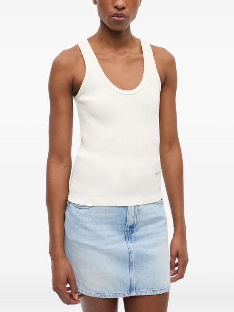 GANNI ribbed tank top - White