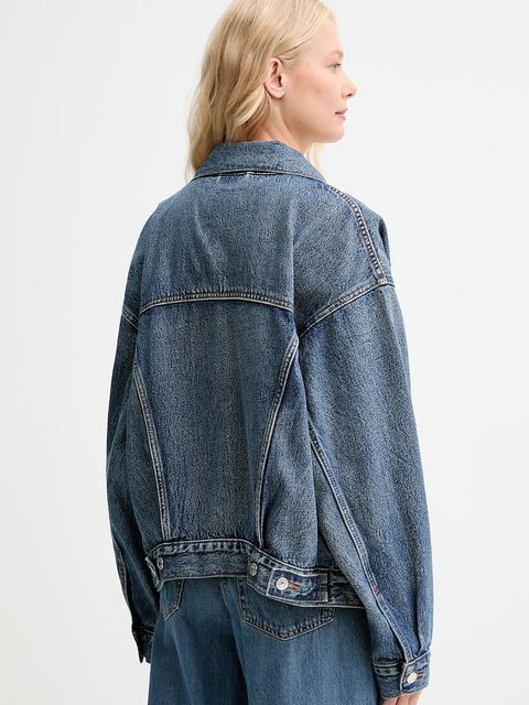 Levi's kurtka jeansowa kolor niebieski przejściowa oversize A1743