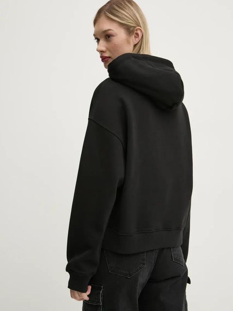 Tommy Jeans bluza bawełniana damska kolor czarny z kapturem DW0DW19414