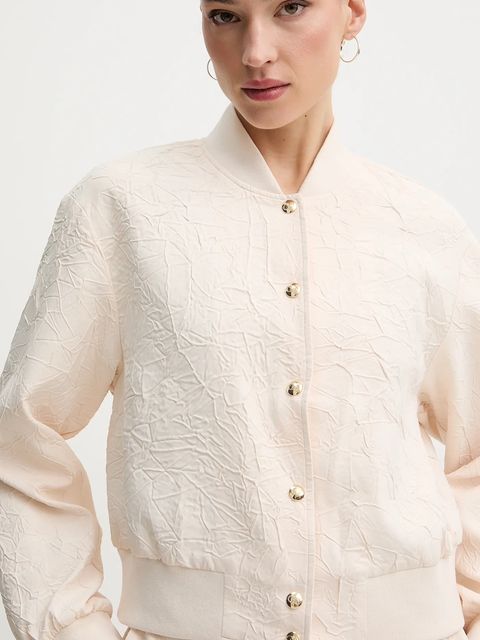 Liu Jo kurtka bomber kolor beżowy przejściowa oversize TA6178 TS118