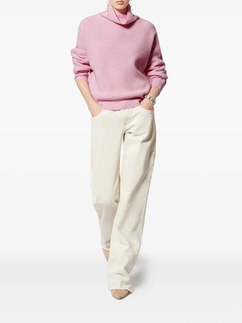 ISABEL MARANT ribbed roll-neck brooke pullover - Pink