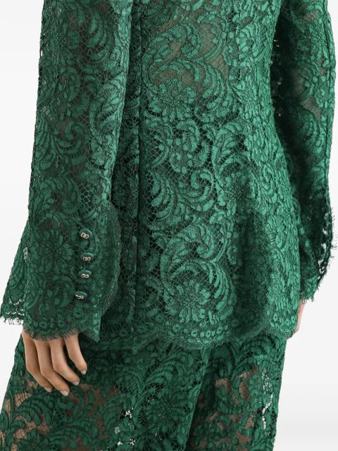 Dolce & Gabbana lace double-breasted blazer - Green