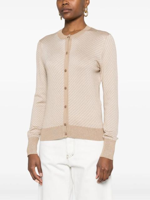 FENDI FF-jacquard cardigan - Brown