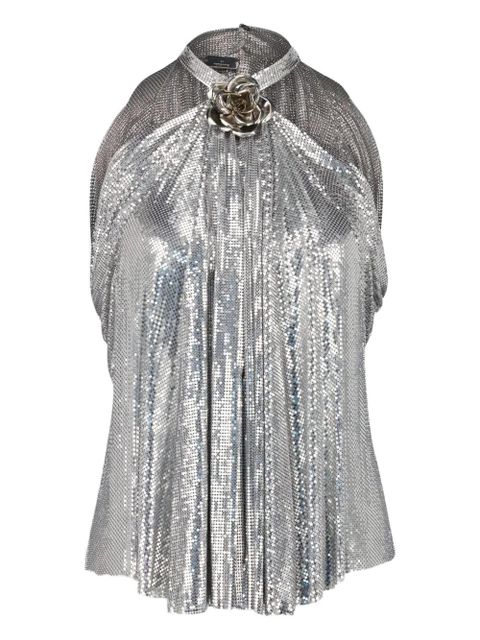 Rabanne flower-detailing top - Silver - zdjęcie produktu nr 1