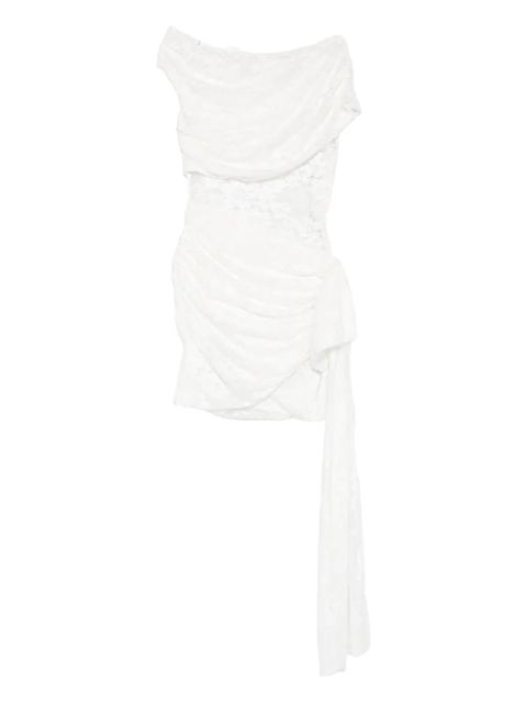Self-Portrait lace draped mini dress - White - zdjęcie produktu nr 1