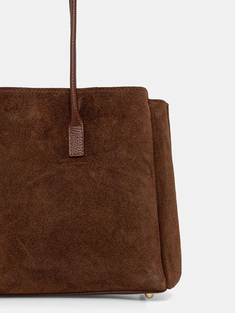 Answear.LAB torebka zamszowa kolor brązowy