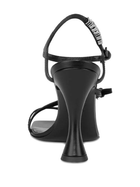 Moschino logo-lettering sandals - Black