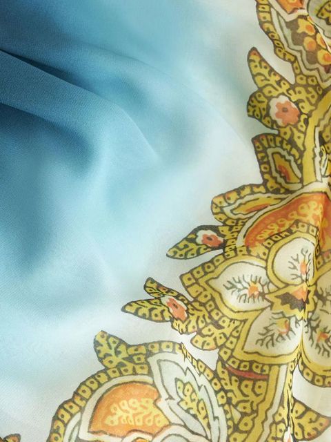 ETRO paisley-print silk dress - Blue