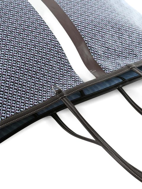 Tory Burch XL Racer stripe print tote bag - Blue