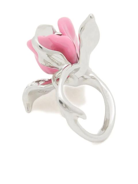 Marni enamelled tulip rhinestone ring - Silver - zdjęcie produktu nr 2