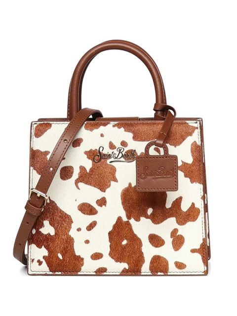 MC2 Saint Barth mini Shop cow-print leather tote bag - White - zdjęcie produktu nr 1