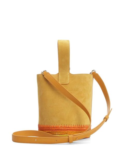 LOEWE mini Pebble suede bucket bag - Yellow - zdjęcie produktu nr 2