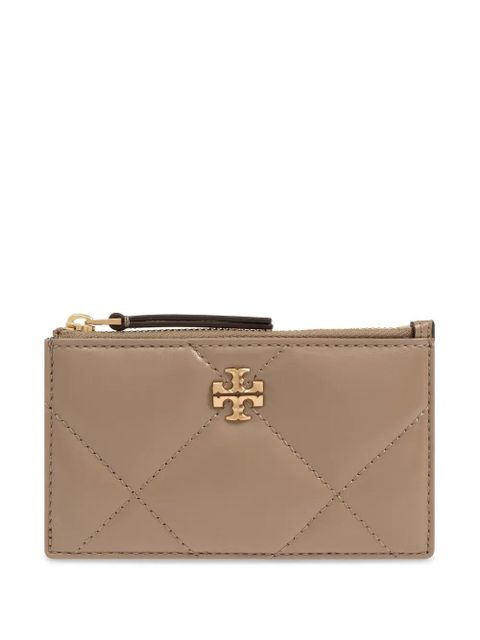 Tory Burch Kira diamond-quilted zipped card holder - Neutrals - zdjęcie produktu nr 1