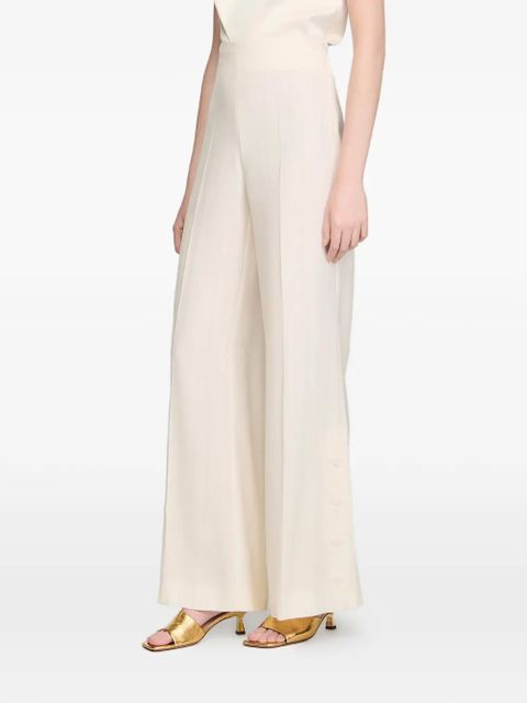 SANDRO button palazzo pants - Neutrals