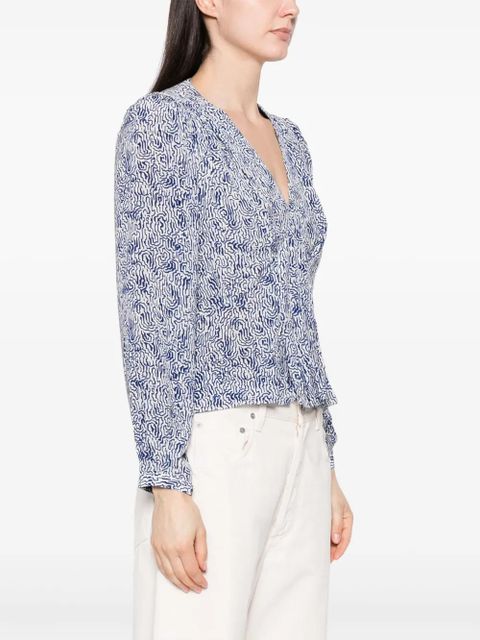 MARANT ÉTOILE Eddy abstract-print blouse - Blue