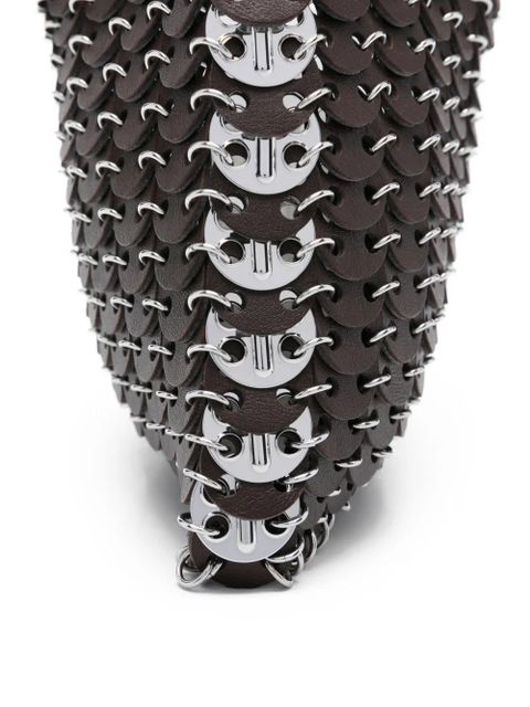 Rabanne chain-link scalloped cross body bag - Brown