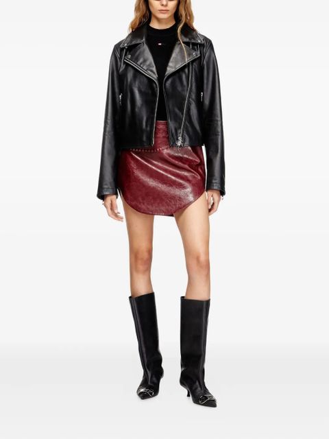 Diesel zip-up leather jacket - Black