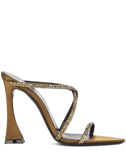 Saint Laurent 110mm crystal-embellished sandals - Brown - zdjęcie produktu nr 1