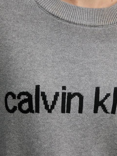 Calvin Klein Jeans sweter bawełniany damski kolor szary lekki LV047C311G