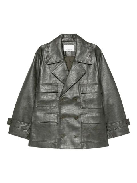 The Frankie Shop faux leather double-breasted coat - Green - zdjęcie produktu nr 1