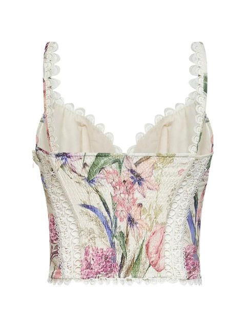 Charo Ruiz Ibiza floral-print lace-trim top - Neutrals - zdjęcie produktu nr 2