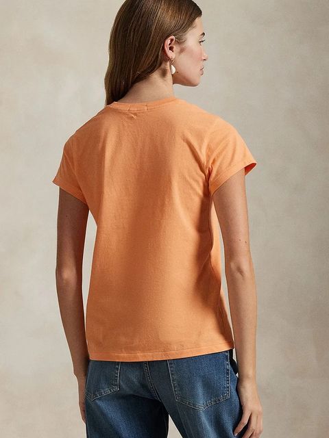 Polo Ralph Lauren t-shirt bawełniany damski kolor pomarańczowy 211898698
