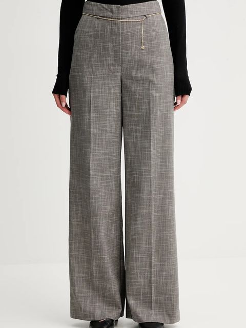 Simona Corsellini spodnie damskie kolor brązowy proste high waist A25CPPA01501 - zdjęcie produktu nr 1