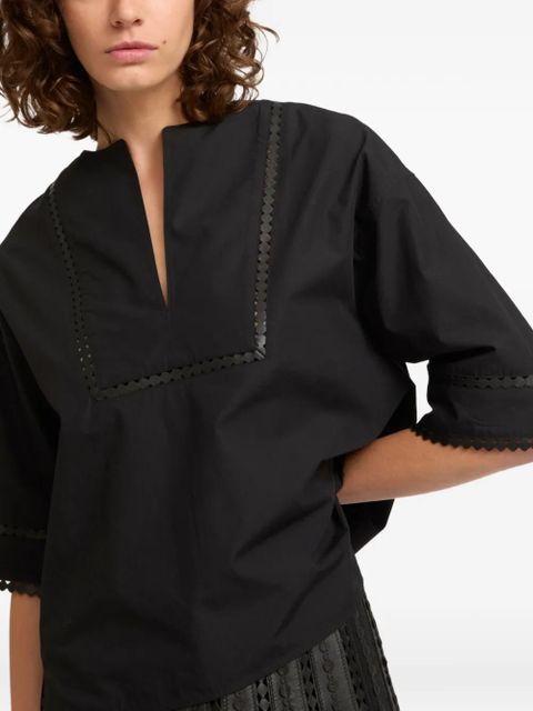 Yves Salomon short-sleeve blouse - Black