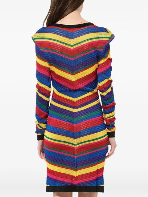 Balmain chevron knit mini dress - Red
