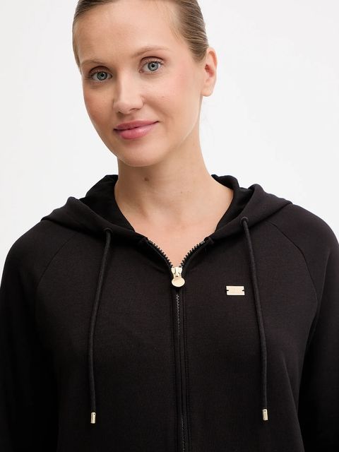 EA7 Emporio Armani bluza damska kolor czarny z kapturem gładka AF13135.7W000458