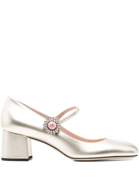 Valentino Garavani 55mm crystal-embellished heeled pumps - Silver - zdjęcie produktu nr 1