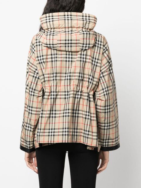 Burberry plaid-check hooded jacket - Neutrals