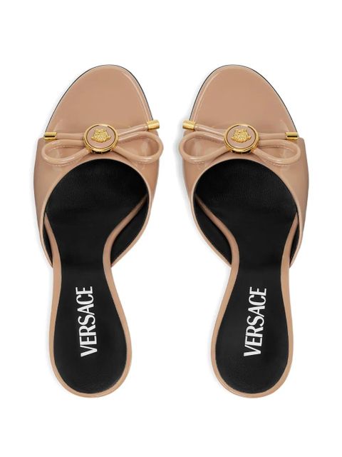 Versace 85mm bow-embellished leather sandals - Neutrals - zdjęcie produktu nr 2