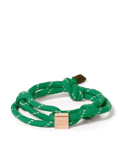 Miu Miu logo-charm rope bracelet - Green - zdjęcie produktu nr 1