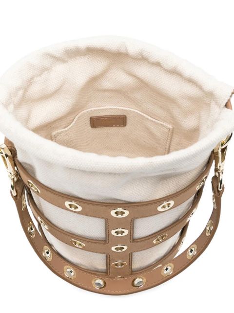 Maje eyelet bucket bag - Neutrals