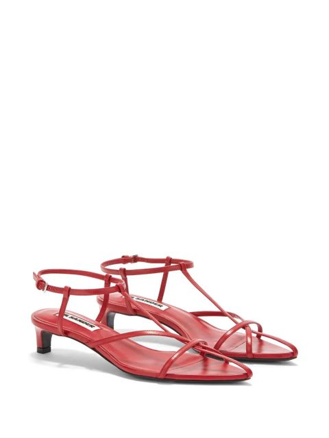 Jil Sander pointed open-toe leather sandals - Red - zdjęcie produktu nr 2