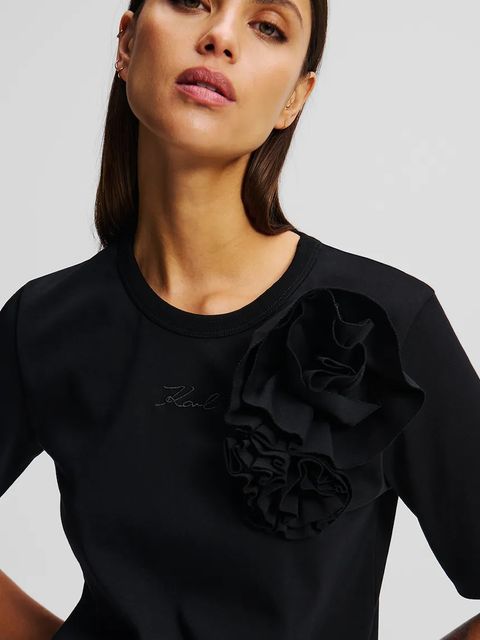 Karl Lagerfeld t-shirt bawełniany damski kolor czarny A2W17110 - zdjęcie produktu nr 2